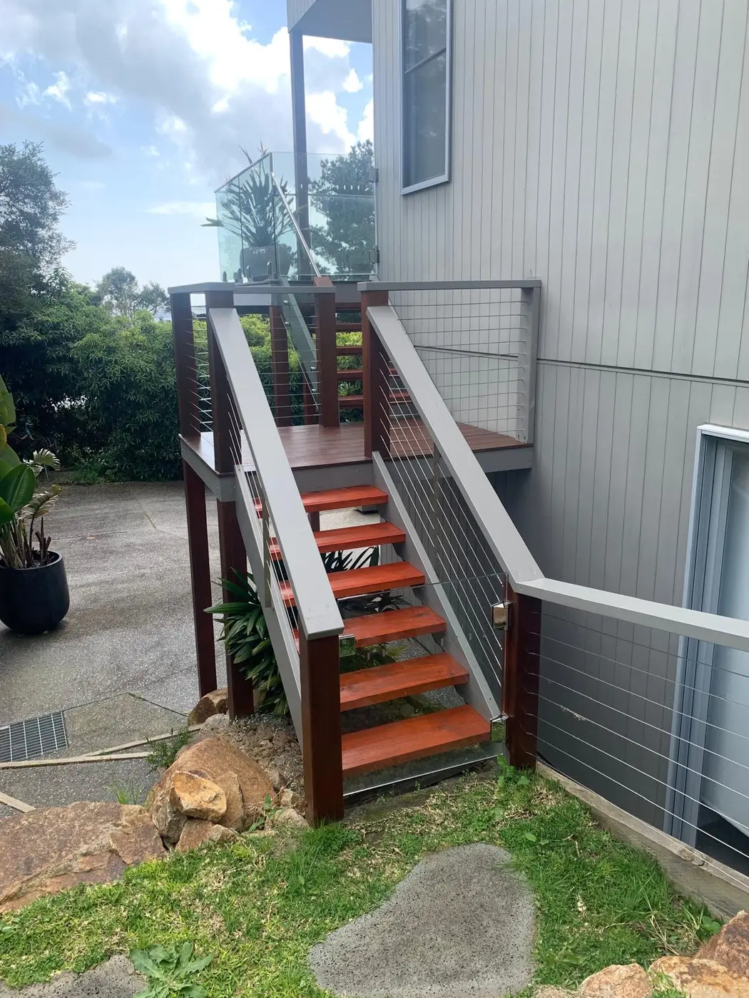 Exterior access stairs painting project