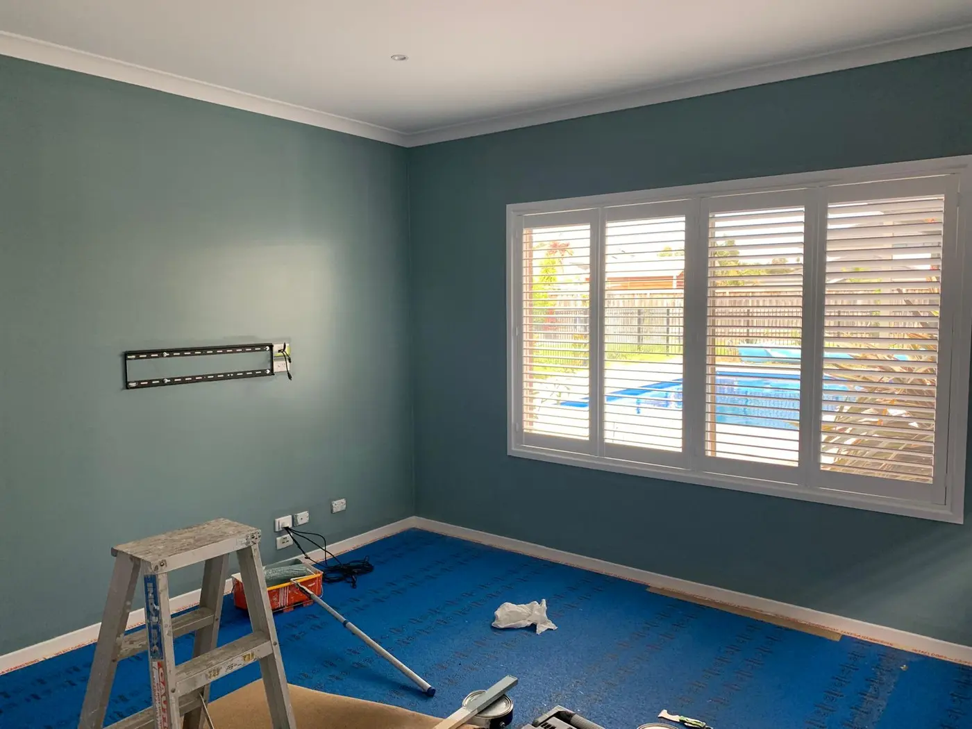 Completed interior feature wall