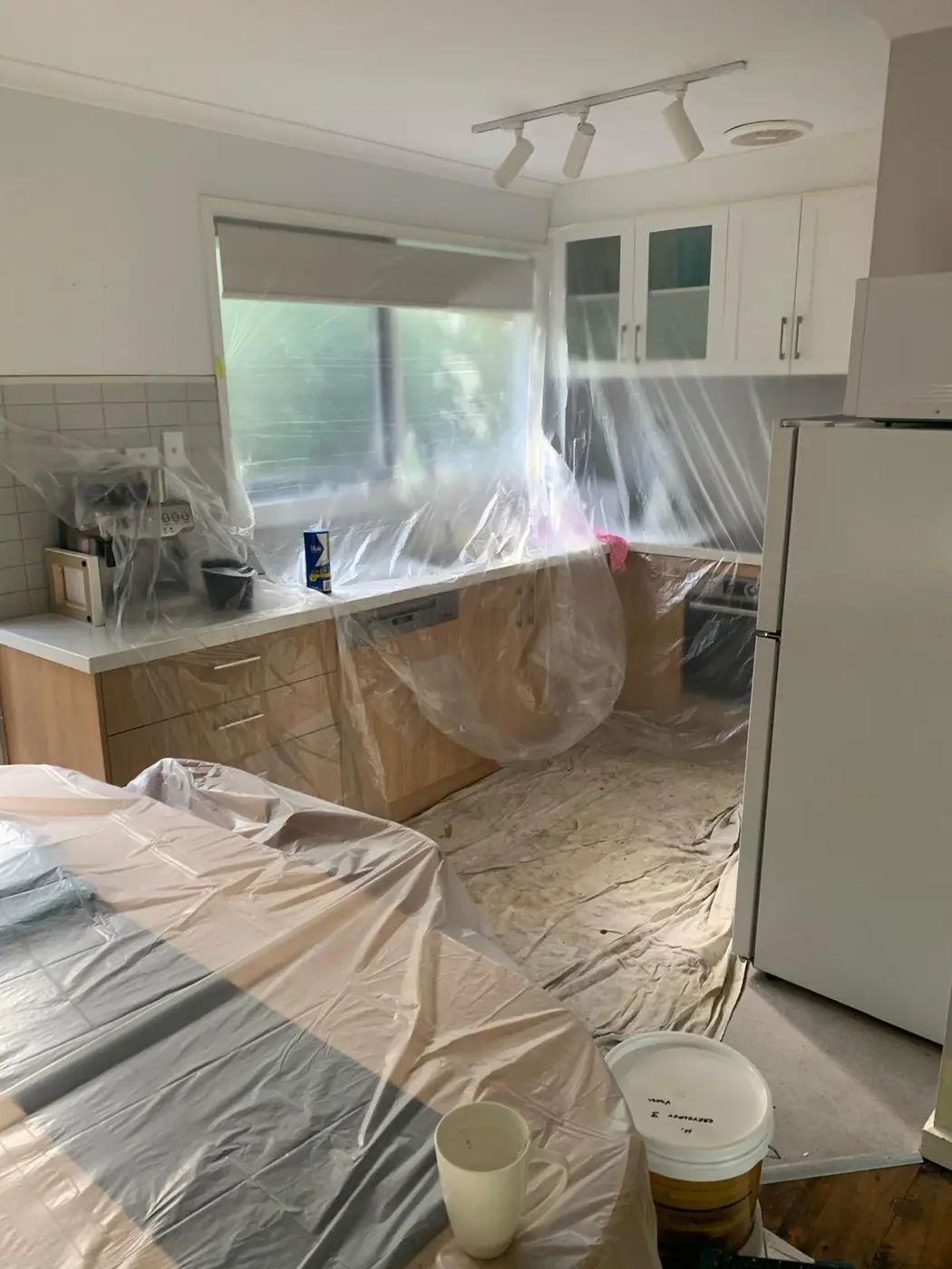 Kitchen renovation painting preparation