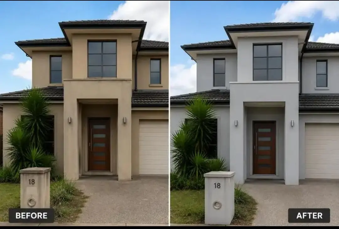 Residential property before and after repaint